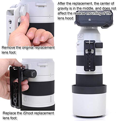 Lens Collar Stand Replacement Foot Tripod Mount Ring Base Compatible with Sony FE 200-600mm f/5.6-6.3 G OSS Lens SEL200600G, Lens Support Holder with Arca-Swiss Fit Quick Release Plate Dovetail Groove