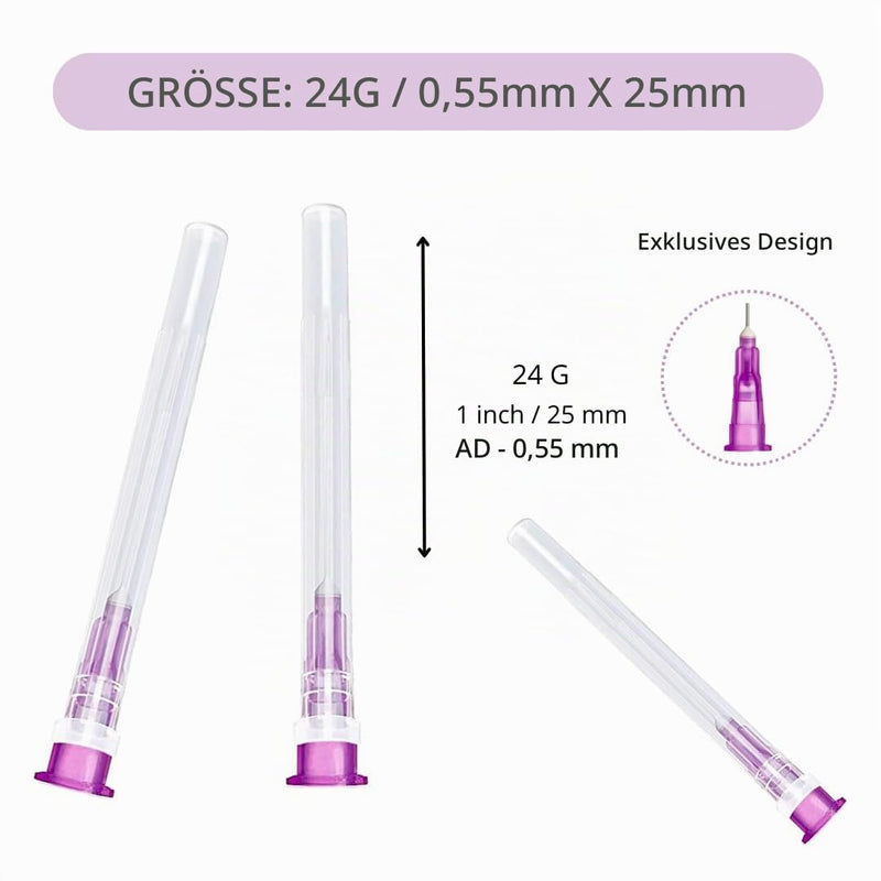 Pack of 100 24G x 1 inch (0.55 mm x 25 mm) stainless steel dispensing tube for refill liquids, individually packed, refill tubes for industry, science laboratories, household, hobby, liquid oil, adhesive 24 GX 1 (25 Mm)