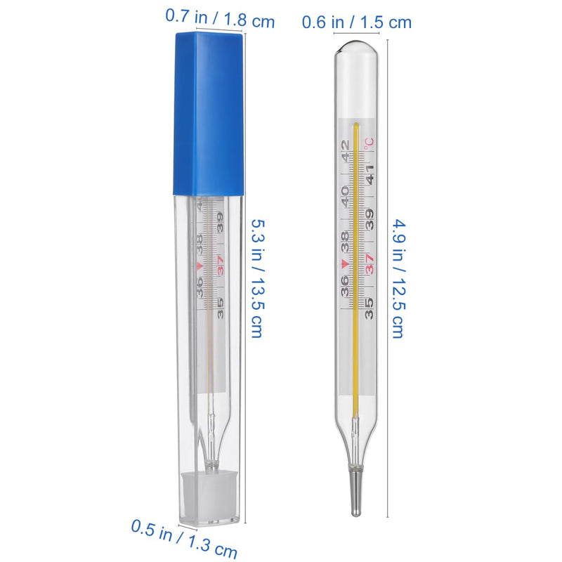 [Australia - AusPower] - Glass Temperature for Adults, 2Pcs Oral Temperature Armpit Precise Measurement Fast Reading for Elderly Family Clinic ℃ 