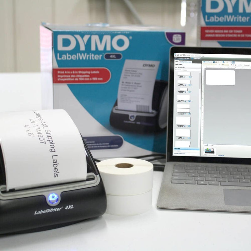 LabelValue LV-1744907POLY Durable Non-Tear Shipping Labels - 4" x 6", 220 Labels/Roll, Waterproof Polypropylene Material, White - Compatible with DYMO LabelWriter 4XL Direct Thermal Label Printers