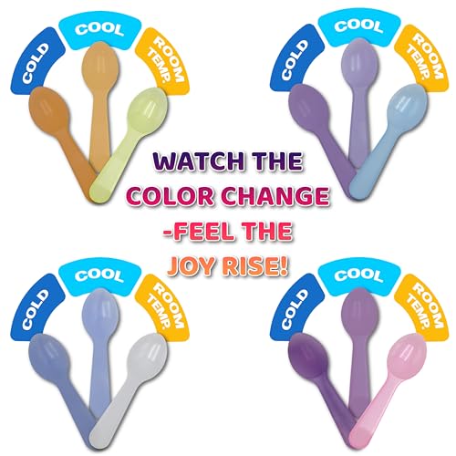 500 Color Changing Sample Spoons for Tasting Mini Plastic Disposable Small Spoon for Ice Cream, Jello, Yogurt, Froyo and More (500) 500