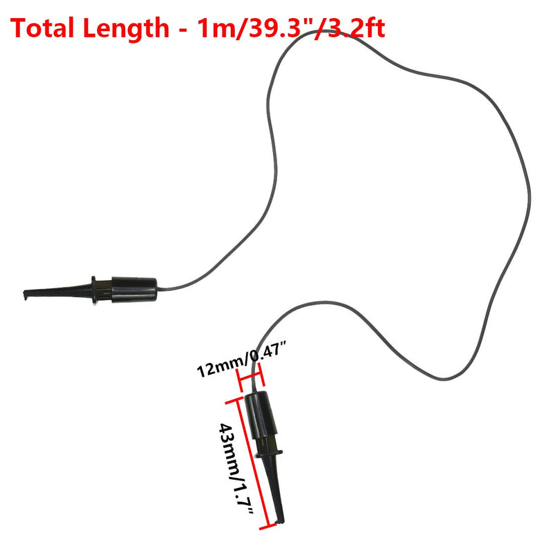 [Australia - AusPower] - IC Test Lead 05ALS7 Minigrabber to Minigrabber Probe Test Leads - Pack of 5pcs 3.2ft Length Medium Hook 