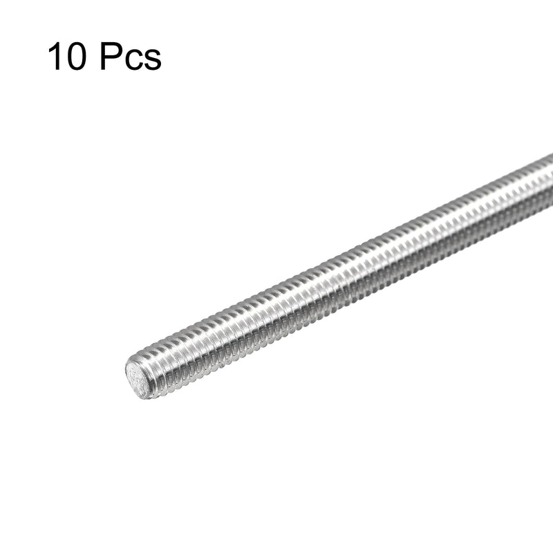 MECCANIXITY Fully Threaded Rod M6 x 500mm 1mm Thread Pitch 304 Stainless Steel Right Hand Threaded Rods Bar Studs 10 Pack