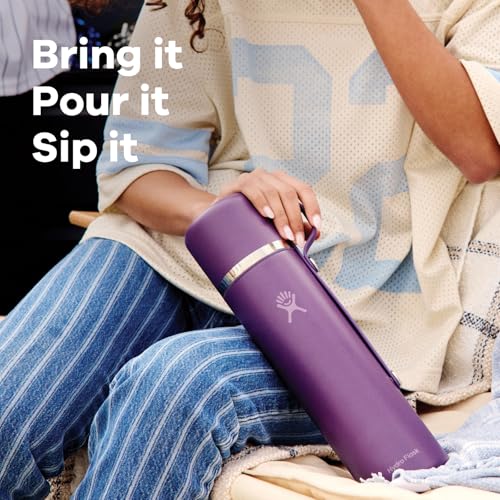Hydro Flask Hot Flask & Cup – Insulated Stainless Steel, Hot Drink Travel Container for Coffee, Tea, & Soup 28 Oz Black 28 Ounces
