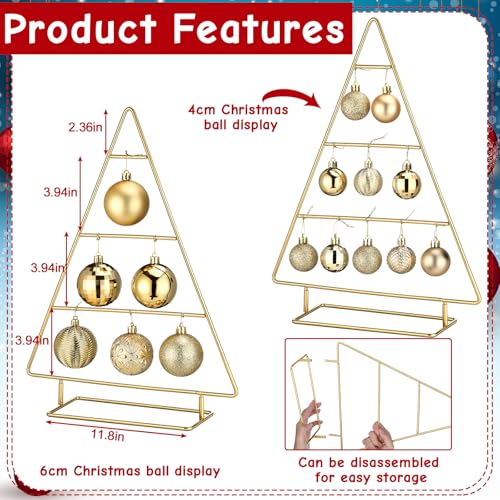 Cinnvoice Metal Christmas Ornament Stand Tree Shaped Holder,Gold,16 Inch 16 Inch Gold