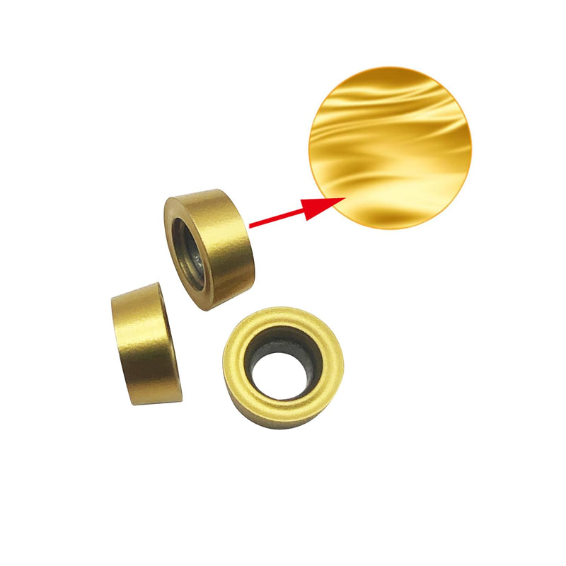 [Australia - AusPower] - 3/8” 1/2" SRACR SRACL SRDCN1010/1212 H06 Lathe Turning Holders Lathe Turning & Profiling Tool Holder with RCMT0602 Round Carbide Milling Inserts (10pcs RCMT0602MO(gold)) 10pcs RCMT0602MO(gold) 
