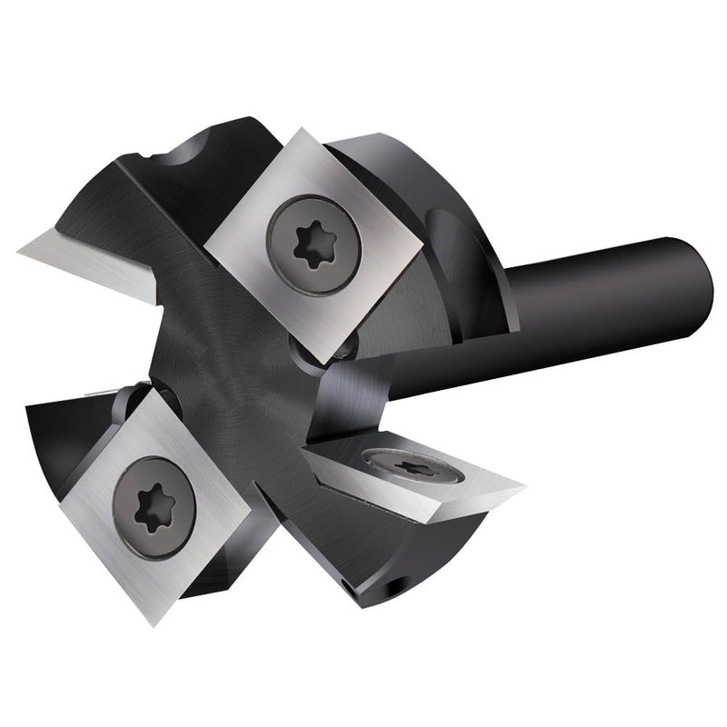 [Australia - AusPower] - BALUGAEA 8mm Shank Face Router Bit - 38.1mm Cutting Diameter - Equipped with 4 Interchangeable Carbide Blades 12 x 12mm / 0.47" x 0.47" / 38.1mm Cutting Diameter - Equipped with 4 Interchangeable 4Z Fräser S=8mm D=38.1mm L=60mm 