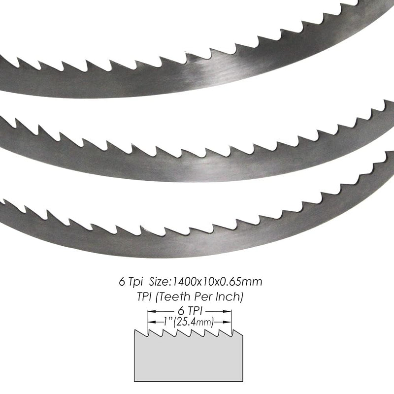 [Australia - AusPower] - Sankuai Bandsaw Blades 1400 x 10 x 0.5 x 6 Zpz, Band Saw Blades for 8 Inch Band Saw, Hardwood/Firewood/Plywood/Non-ferrous Metal/Plastic, Pack of 4 