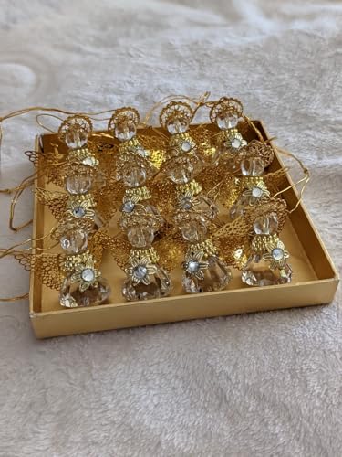 Angel Ornaments for Christmas Tree, Hanging Ornaments, Car Hanging Ornament Interior Decor, Clear, Pack of 12