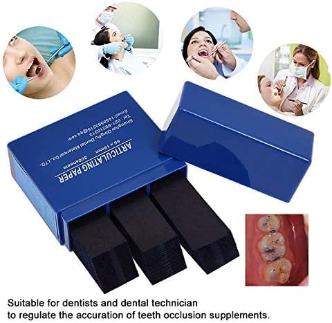 [Australia - AusPower] - 300 Sheets Dental Articulating Paper, Plastic Dispenser Red and Blue 100 Micron Bite Articulating Paper & Film Doubled Side 