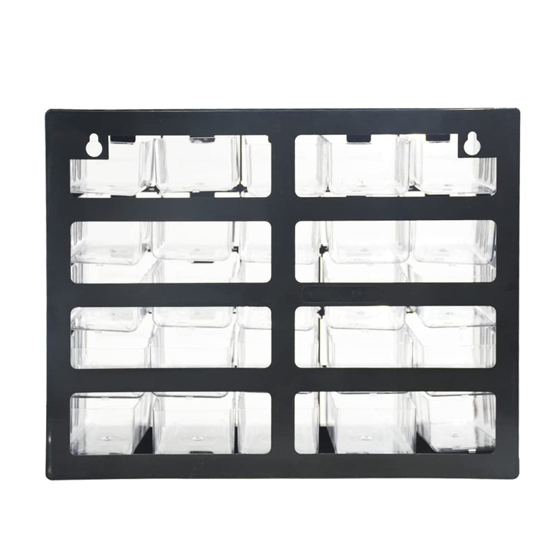 Parts Screws Storage Organizer, Plastic Hardware Art Craft Small Tool Parts Component Organizer Drawer Box 25 Drawers (Black)