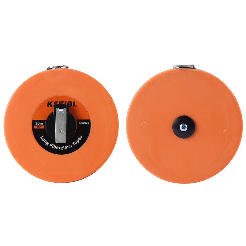[Australia - AusPower] - KSEIBI 302910 Long Fiberglass Tape Measure Double Face Printing Inch/Metric for Construction Work (66ft / 20m) 60ft / 20m 