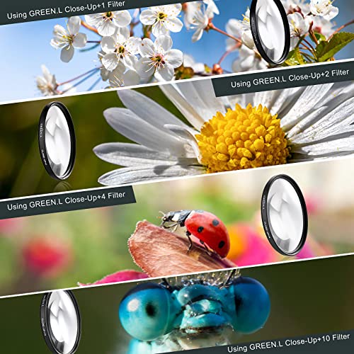 GREEN.L 82mm Close-up Filter Set(+1,+2,+4,+10), Professional Macro Filter for Camera Lens