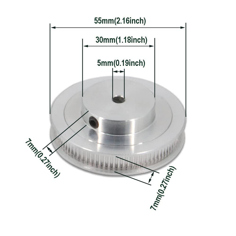 [Australia - AusPower] - 2GT Pulley 80 Teeth 5mm Bore 80T Timing Belt Pulley Synchronous Wheel Aluminum for Width 6mm Belt 3D Printers Parts, 4pcs/Pack(Size: 80T-5mm Bore) 2GT 