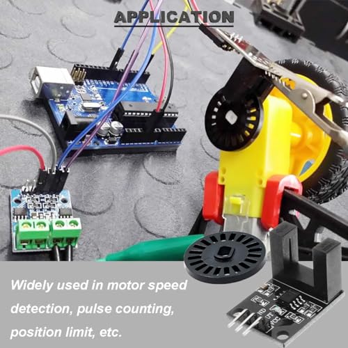 5pcs LM393 Photoelectric Sensor H2010 Photoelectric Infrared Sensor with Opposite Count Motor Speed Sensor Module with Encoder Cable