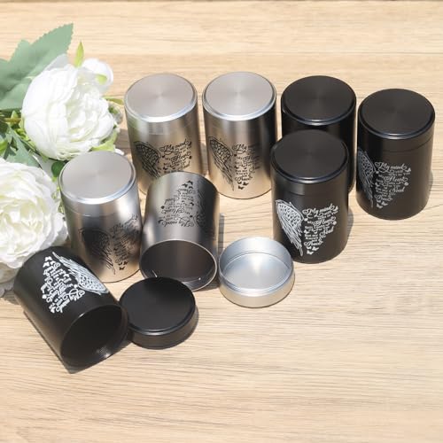 3 Inches Small Urns for Human Ashes Set of 8 Mini Urns for Sharing Small Keepsake Urns Memorial Ashes Holder-Wing Set of 8-heart wing