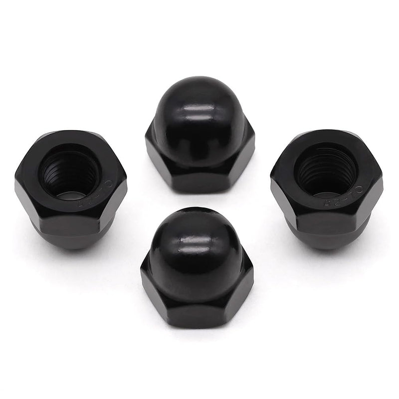 [Australia - AusPower] - 1/2-13 (10 Pack) Stainless Steel Cap Nuts, Acorn Cap Dome Head Nuts US Standard, Stainless Steel 304 (18-8), UNC Coarse Thread, Black Coated 1/2"-13 10 