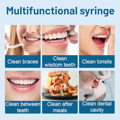 JEYORZY Pack of 5 Dental Syrings, Disposable Dental Rinse Syringe 12 ml with Curved Tip for Dental Care, Pet Care, Adhesive Filling, Laboratory, Oral Dental Injection Measurement, Mouth Syringe Ear