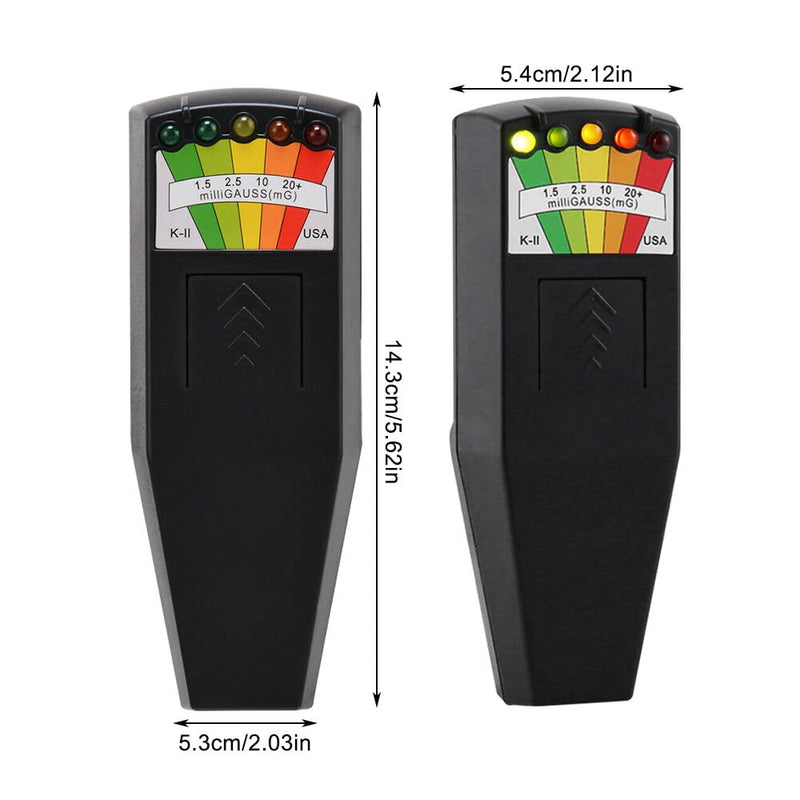 [Australia - AusPower] - CJBIN K2 EMF Meter Portable Electromagnetic Radiation Detector 5 LED Ghost Hunting Equipment K2 EMF Meter for Office Home Ghost Hunting 50Hz-20000Hz Black 16,5x7x3,5 cm 