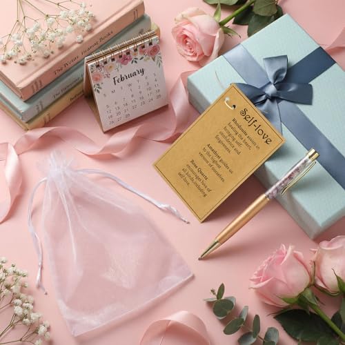 Self Love Gold Crystal Pen, Healing Gift with Card Organza Bag Self Love