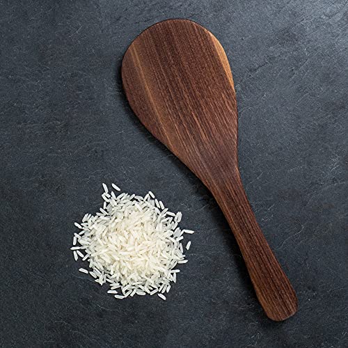 Walnut Rice Paddle - Japanese Shamoji, Traditional Wooden Design - Handmade in the USA Walnut Wood