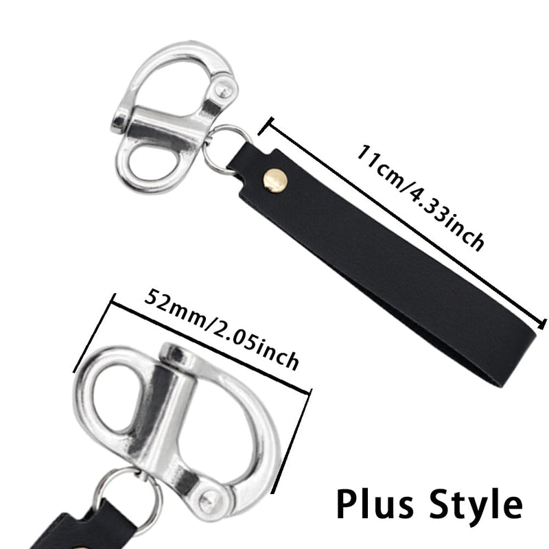 [Australia - AusPower] - 2Pcs Firefighter Quick Release Shackle with Leather, Plus Size Quick Release Clip Shackle Black 