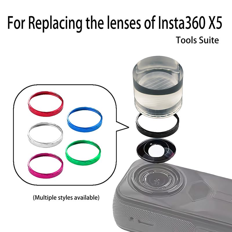 Koulele Replacement Camera Lens for Insta360 X5, Panoramic Camera, Black Glass Repair Part Accessories, 360 Degree Wide-Angle Lens with Anti-Reflective Multi-Layer Coating (Blue(1-Pack)) Blue(1-pack)