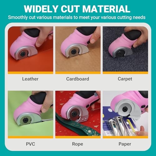 VLOXO pink cordless electric scissors cardboard cutter with replacement blade