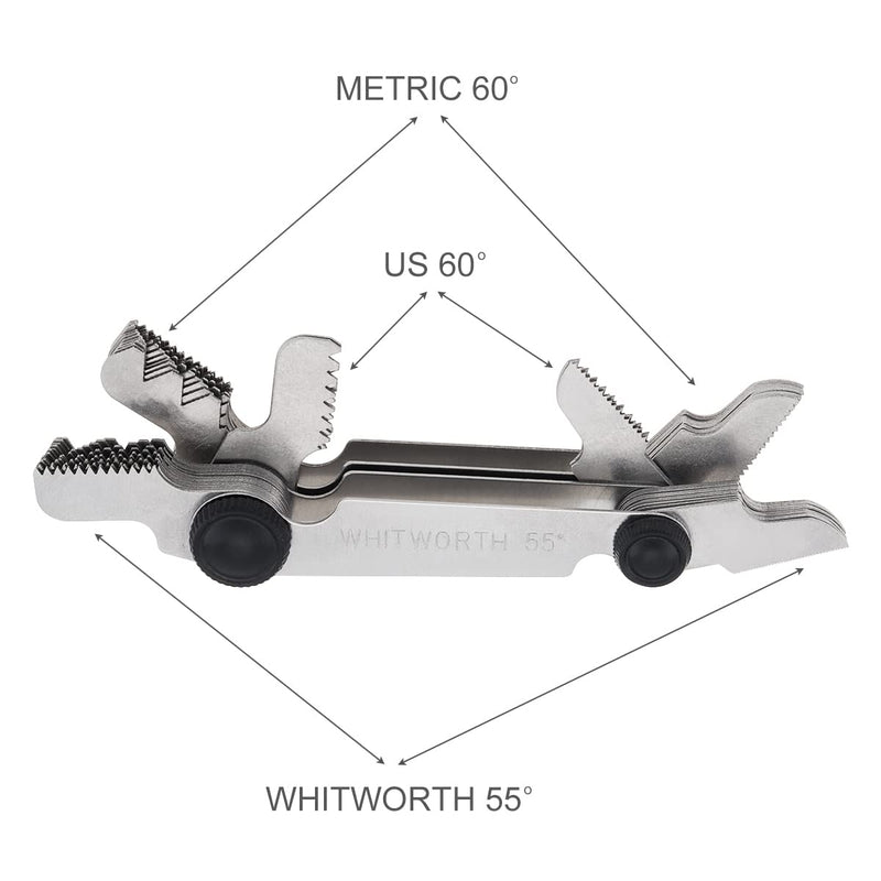[Australia - AusPower] - ChgImposs 4PCS Metric & Imperial & US Screw Gauge SAE Whitworth 55 Degree & Metric 60 Degree & & US 60 Degree Thread Pitch Gauge for Industrial Measurement 4 