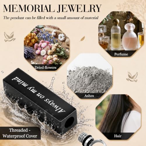 4 Sets 3 Inches Small Urns for Human Ashes, Urn and Necklace Set, Black