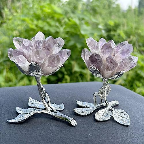 3.7" Raw Amethyst Crystal Crystal Tree Crystal Decor Natural Quartz Crystal Cluster Mineral Crystal Flowers Home Decor Gifts Crystals and Stones Desk Decorations(Amethyst)