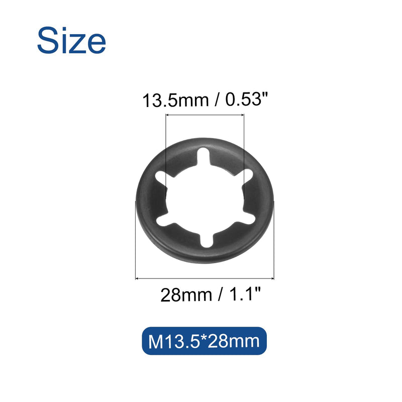 [Australia - AusPower] - uxcell 30pcs Internal Tooth Star Lock Washers M14 Push on Retaining Clips Quick Speed Locking Washers, 65Mn Steel Starlock Push Nuts Black 30 