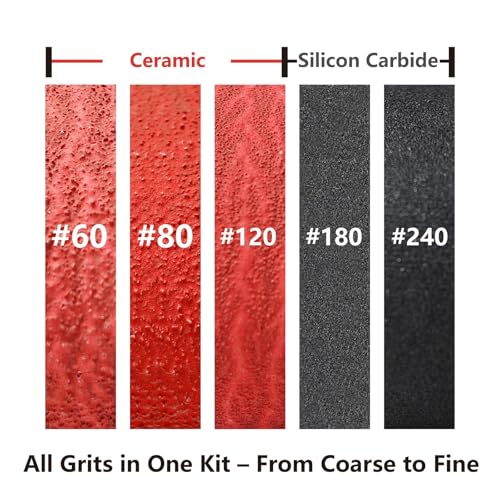 1/2 x 18 Inch Sanding Belts, Ceramic + SiC, 20 Pack, 60-240 Grit 1/2x18 inch