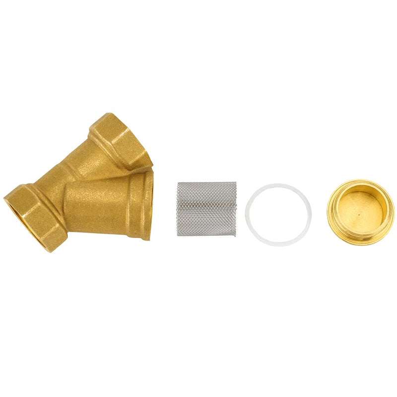 [Australia - AusPower] - Y Strainer 3/4" Brass Sediment Filter Attachment Water Filter with 40 Mesh Filter Screen Plastic Inline Hose Filter Twist-on Pipe Strainer for RV, Garden Hose 