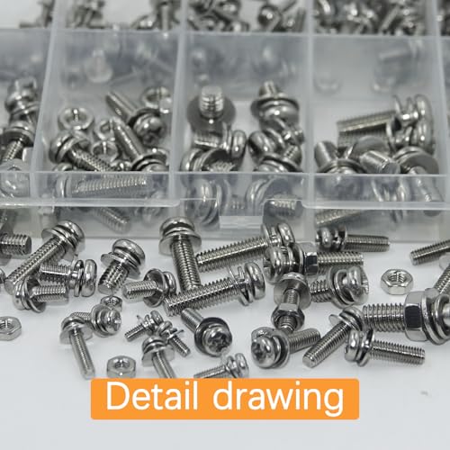 AvrestYPT 584-piece stainless steel metric screw and bolt assortment kit with M2-M5 round screws, nuts, and fasteners