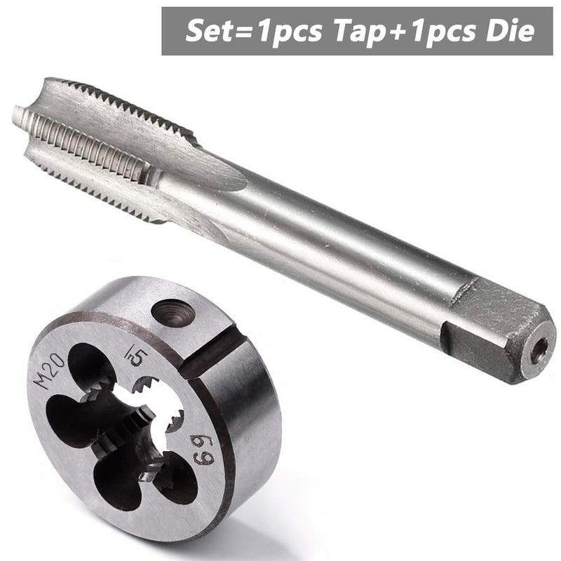 [Australia - AusPower] - M20 X 1.5 Metric Tap and Die Set M20 X 1.5mm HSS Straight Fluted Machine Thread Right Hand Screw Tap and Round Threading Die m20*1.5 