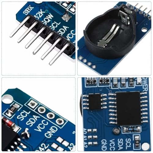 Real Time Clock RTC Module, AT24C32 I2C Module, RTC DS3231M I2C Real Time Clock, High Precision 24C32 Memory Clock Module, Compatible with I2C Real Time Clock, Real Time Clock RTC, Compatible with Arduino, Pack of 2