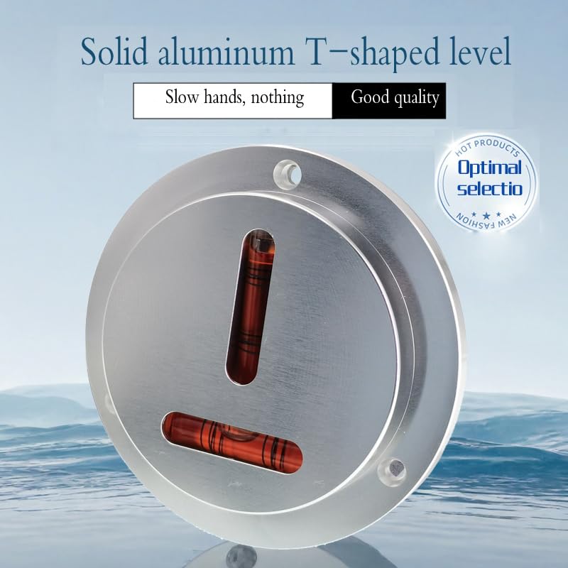 [Australia - AusPower] - Aluminum alloy round T-shaped horizontal and vertical level, X and Y axis symmetrical horizontal bubble, small mounting hole, spring screw (90x14mm) 90x14mm 