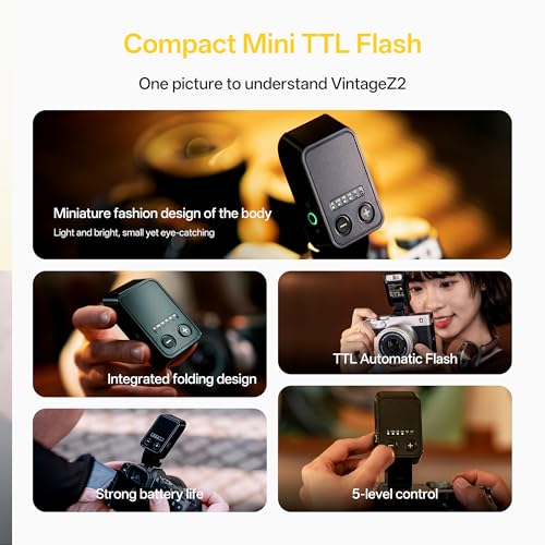 VILTROX Vintage Z2 Foldable TTL Mini Camera Flash for Sony Camera Vintage Z2-for Sony