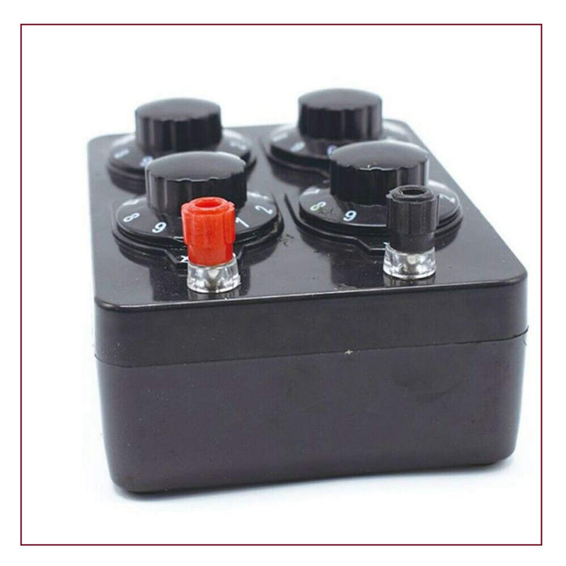 [Australia - AusPower] - 1Pcs 0-9999 Ohm Simple Resistance Box Precision Variable Resistor For Physical Electricity Experiment Teaching 