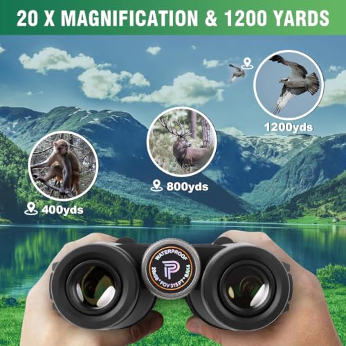Pankoo 20x55 Binoculars for Adults High Powered,Convenient Waterproof Dark