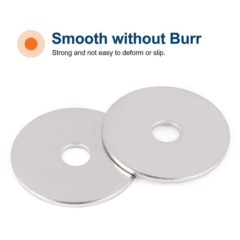 [Australia - AusPower] - 50PCS 1/4" x 1-1/4" Fender Washers, 18-8(304) Stainless Steel Flat Fender Washer, 1/4" ID x 1-1/4" OD, 0.06'' Thick 1/4" x 1-1/4" 50 