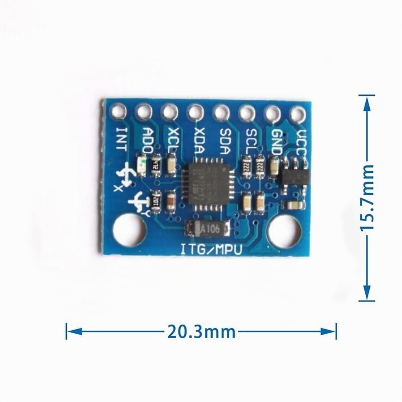 ICQUANZX GY-521 MPU6050 3 Axis Accelerometer Gyroscope Module 6 DOF 6-Axis Acceleration Sensor Gyroscope Sensor Module 16 Bit AD Converter Data Output IIC for Arduino