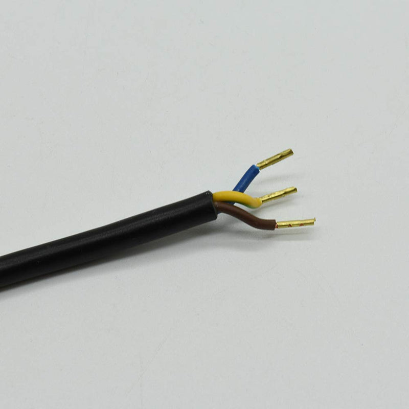 Connection Cable 1.5 m for Table Lamp or Ceiling Light 3 Core CE VDE 250 V Lamp Lead Black Cable + Toggle Switch Connecting Cable Fully Wired