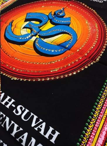 Traditional Cotton Tapestry Sri Krishna & Radha Rani Jugal Jori Cotton Fabric Tapestry, 40" x 30" Inches (Divine Sound Om) Divine Sound Om