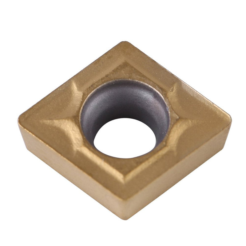 [Australia - AusPower] - 10pcs CNC Carbide Tip Inserts CCMT060204-HM YBC251 Knife Cutter Rotary Tool with Box for Preworking Steel Gold High Strength High Tenacity 10x6x2.5mm, Default 