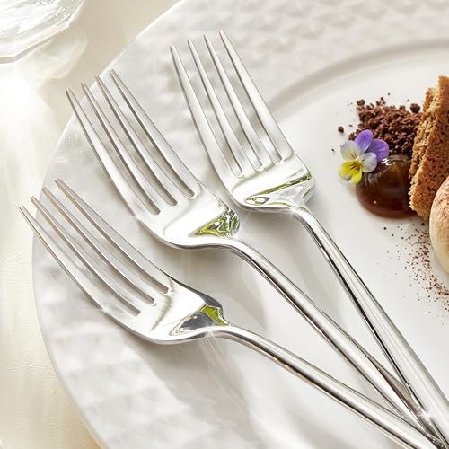KINGSTONE 12-Piece Dinner Forks Set 8.5", Food Grade 18/10 Stainless Steel