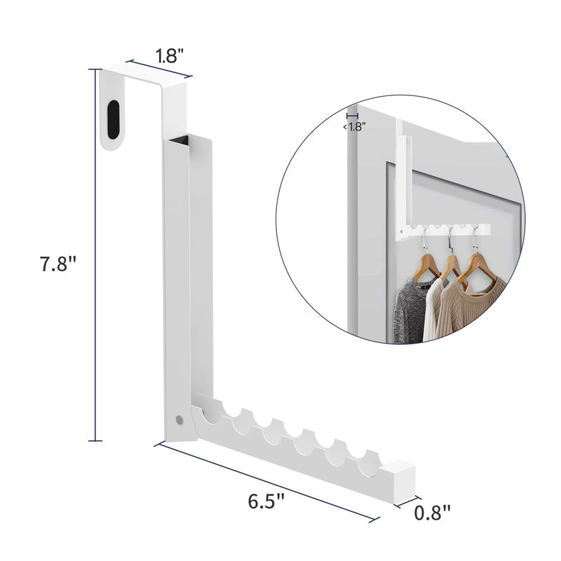 [Australia - AusPower] - Over The Door Hanger Hooks for Clothes Small Portable Storage Hooks, Over The Door Clothes Drying Rack for Laundry Heavy Duty Foldable Clothes Organizer Coat Towels Hanging Rack (2 Pack) 2 