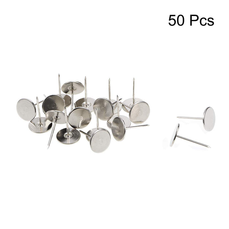 [Australia - AusPower] - uxcell Upholstery Nails Tacks 19mmx30mm Flat Head Furniture Nails Silver Tone for Furniture Sofa Headboards, 50 Pcs 