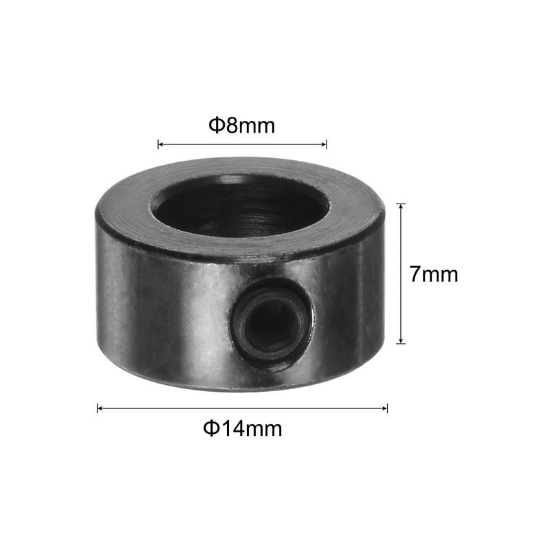 [Australia - AusPower] - uxcell 10pcs Set Screw Collars 8mm ID Shaft Collars, 14mm OD, Gear Stopper Wheel Collar, Black 